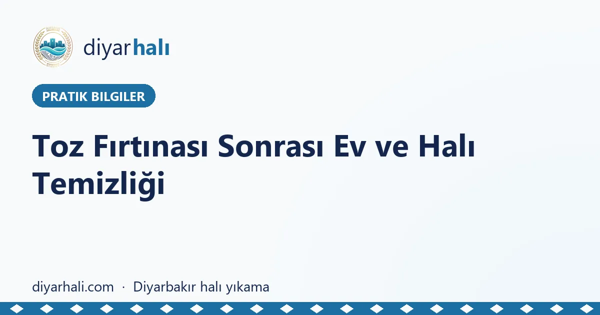 Toz Fırtınası Sonrası Ev ve Halı Temizliği