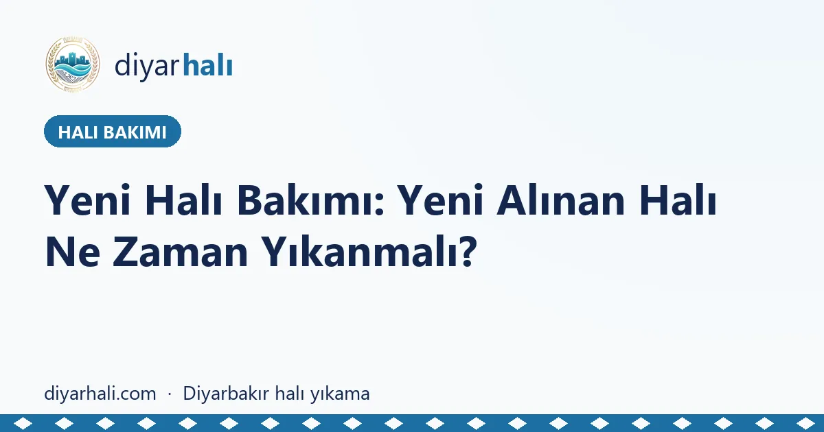 Yeni Halı Bakımı: Yeni Alınan Halı Ne Zaman Yıkanmalı?