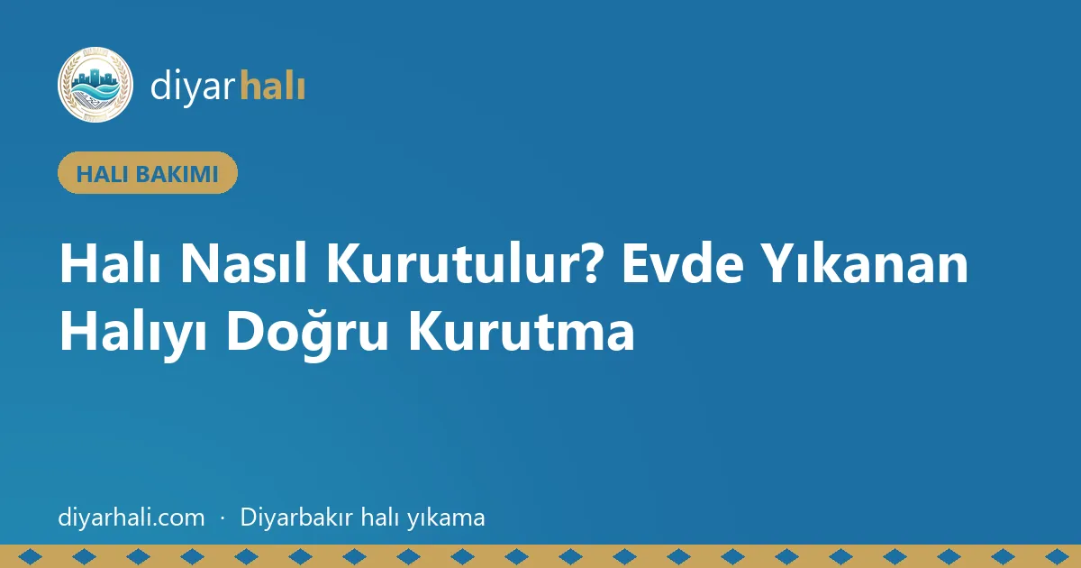 Halı Nasıl Kurutulur? Evde Yıkanan Halıyı Doğru Kurutma