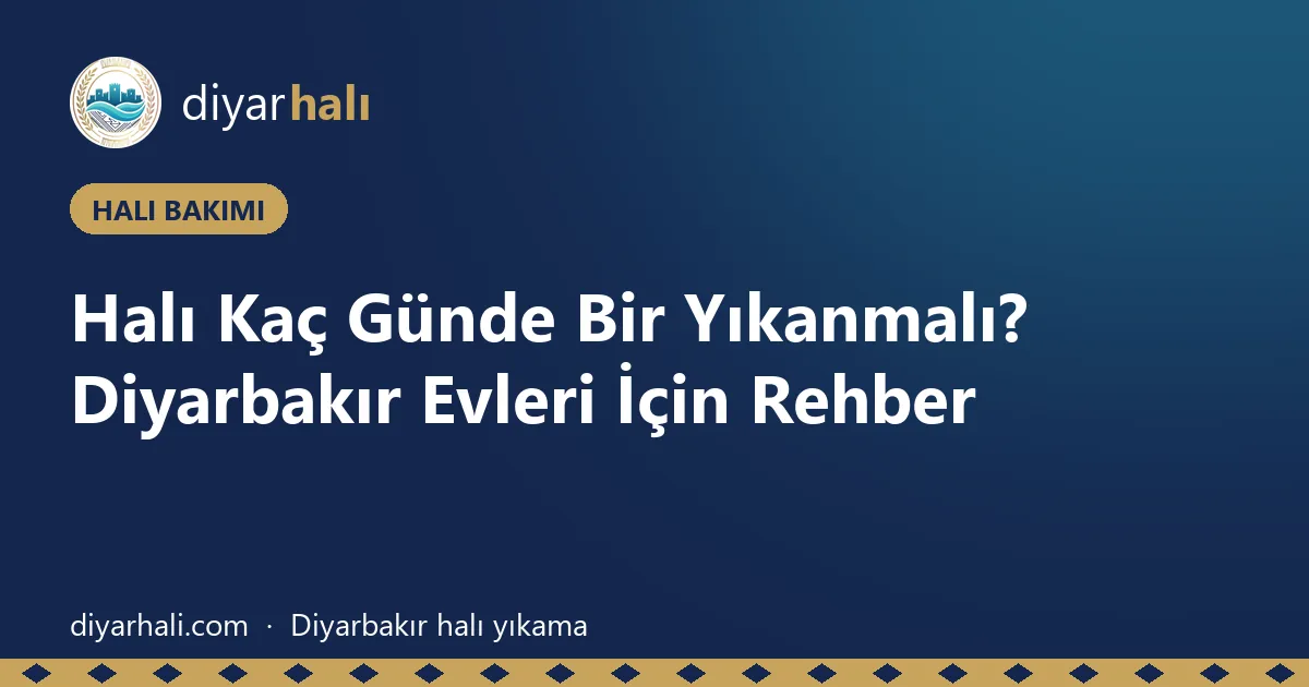 Halı Kaç Günde Bir Yıkanmalı? Diyarbakır Evleri İçin Rehber