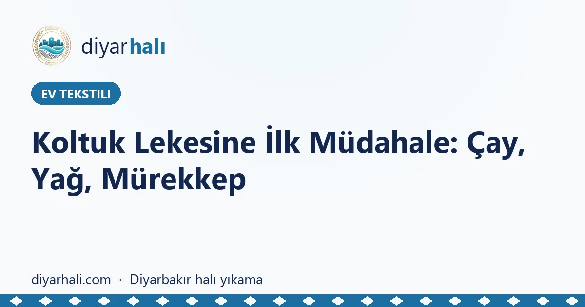 Koltuk Lekesine İlk Müdahale: Çay, Yağ, Mürekkep